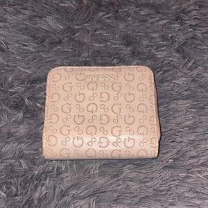 Guess Light Beige Monogram Wallet